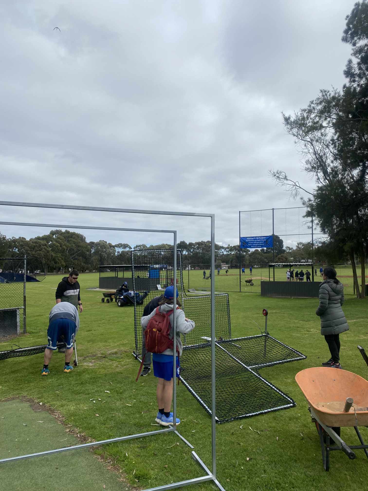 Fixing netting and screens during the working bee