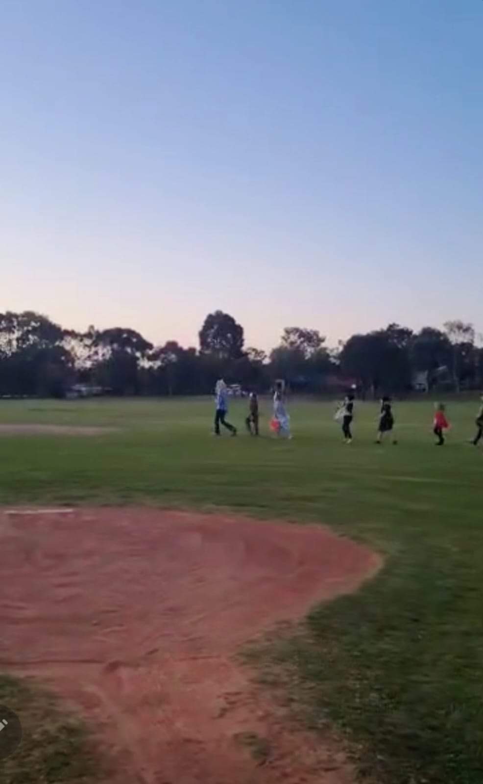 Walking the diamond at dusk