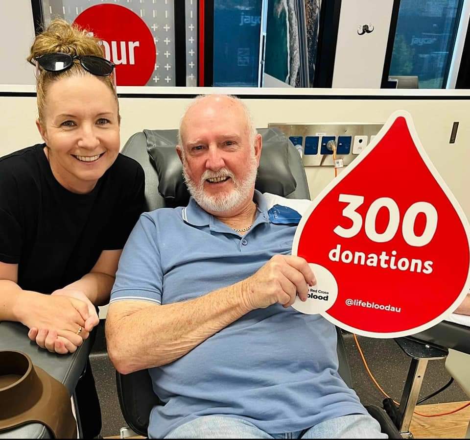 Australian Redcross Lifeblood Round John Diplock 300 Donations with Liv Trembath