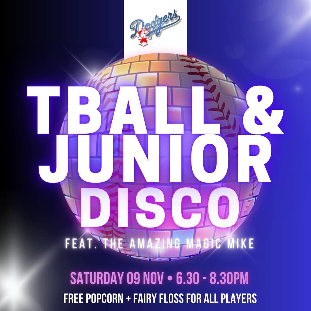 T-Ball and Junior Disco 2024 Poster